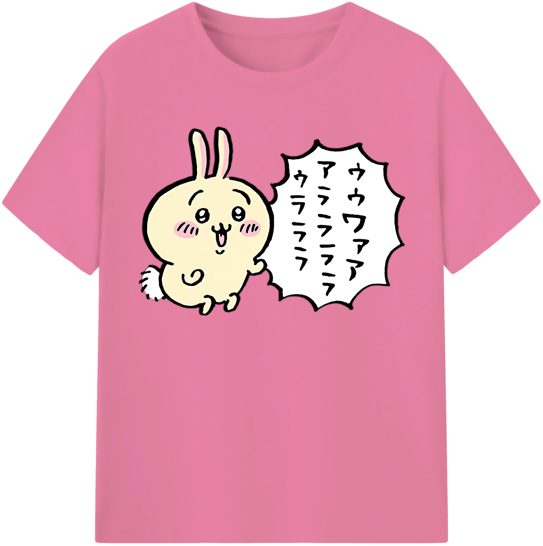 （画像用） ちいかわ うさぎ Chii-kawa usagi 綿100％半袖Tシャツ（フロントプリント）